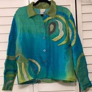 Florissant Fashions-New York Silk Organza Blouse- XL